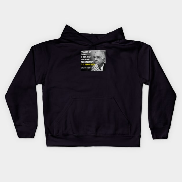 freedom of the press - walter kronkite Kids Hoodie by WriterCentral